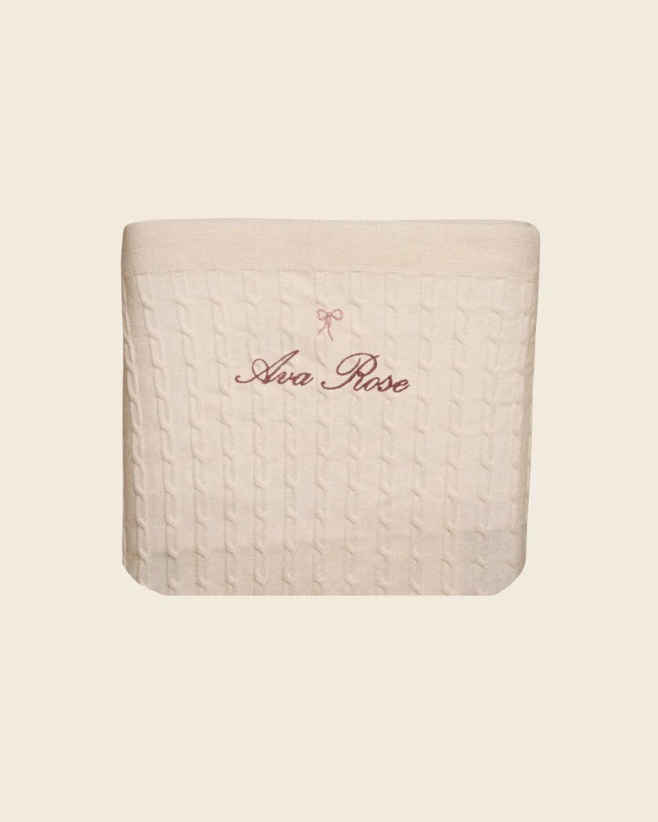Merino Baby Blanket- Bow Design - Image 9