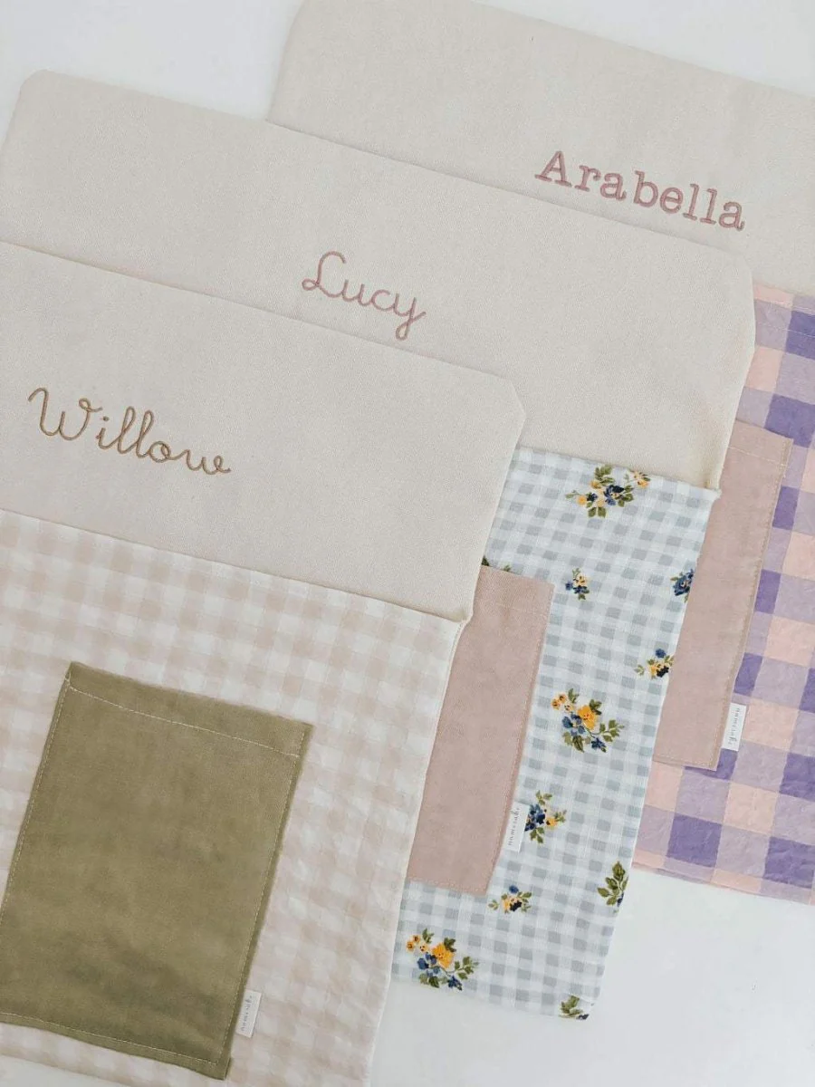 Personalised Chair Bag - Floral Gingham - Image 3