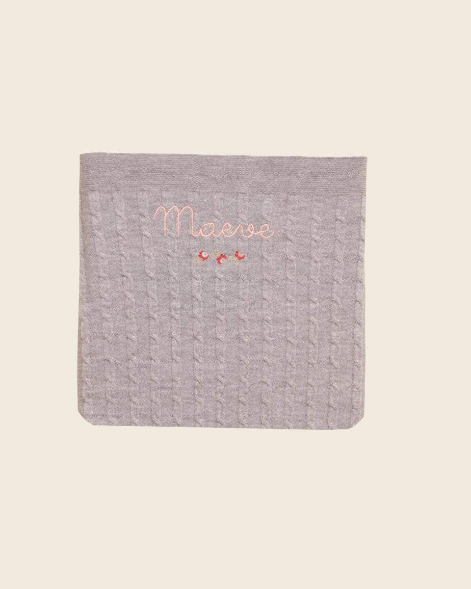 Merino Baby Blanket - Rosette Design - Image 10