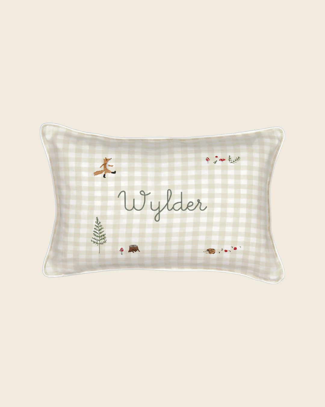Woodland Friendly Fox Keepsake Linen Cushion - Image 4